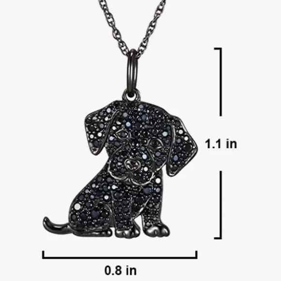Labrador Retriever Diamonds Puppy Necklace - Picture 7 of 7